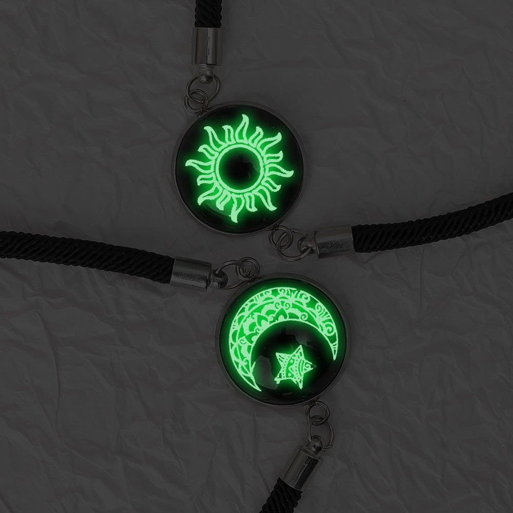 2pcs Sun & Moon Luminous Couple Bracelet