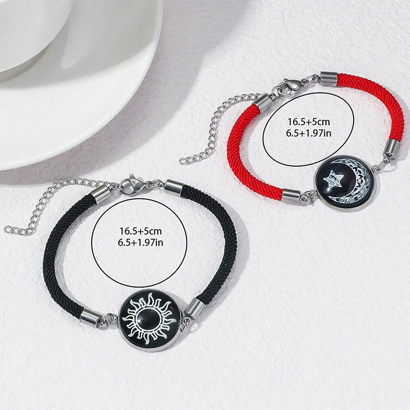 2pcs Sun & Moon Luminous Couple Bracelet